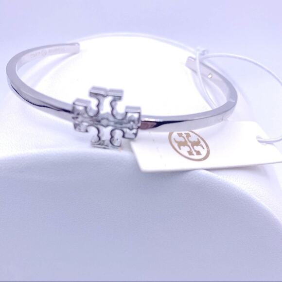 NWT Tory Burch Silver Cut Out Double T Cuff Bracelet - Picture 1 of 9
